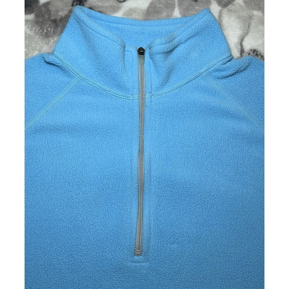 LL Bean Women's Medium Long Sleeve 1/4 Zip Light Blue Mock Neck Fleece Jacket
